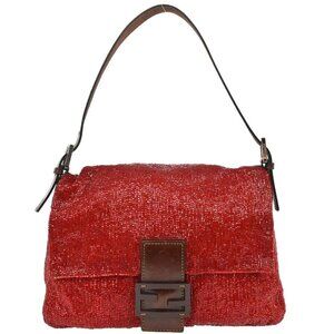 Fendi Red Beaded Mamma Baguette Handbag 2454/26325/009 177620
